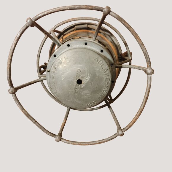 Adlake Kero Rail 257 Road Lantern Vintage USA Canada Clear Globe Metal Frame - Picture 12 of 16